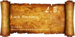 Lack Barbara névjegykártya